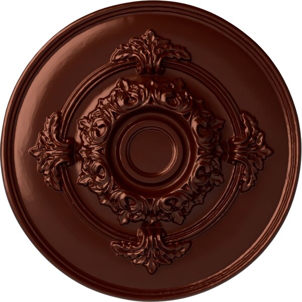 Ekena Millwork Monique Ceiling Medallion (Fits Canopies up to 3 3/4"), Hand-Painted Antique Copper, 13 3/4"OD x 1"P CM13MOACS - main
